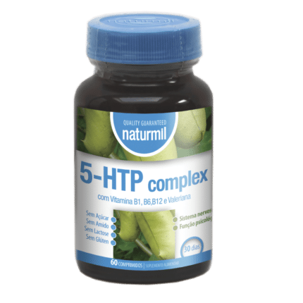 5-HTP Complex, suplemento alimentar sem açúcar, sem amido, sem glúten, sem lactose, vegan
