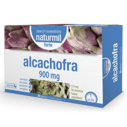 Alcachofra 900mg, suplemento alimentar sem açúcar, sem álcool, sem glúten, sem lactose, vegan