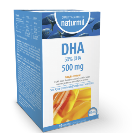DHA 500 mg, suplemento alimentar sem glúten, sem lactose
