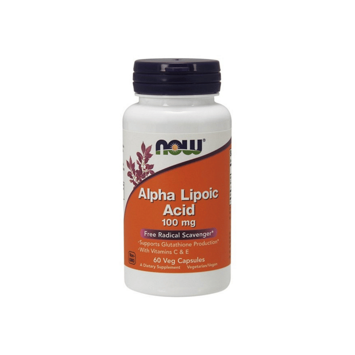 Alpha Lipoic Acid 100mg, suplemento alimentar sem glúten, vegan