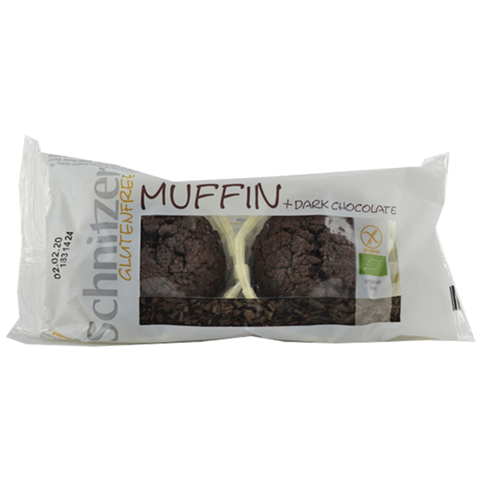 Muffin + Chocolate Preto, biológico, sem glúten, sem lactose