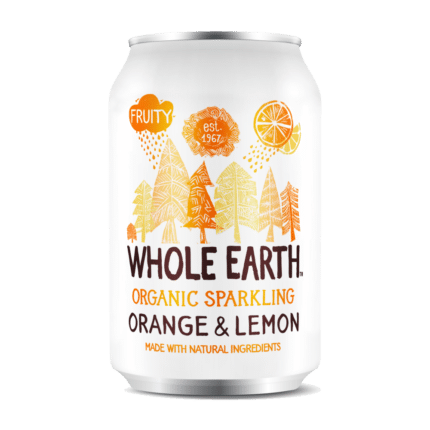 Refrigerante Laranja&Limão saçúcar BIO WHOLE EARTH 330ml