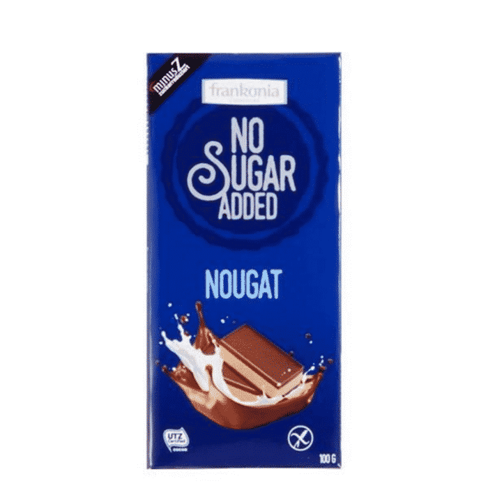 Chocolate de Leite com Nougat, sem açúcar, sem glúten