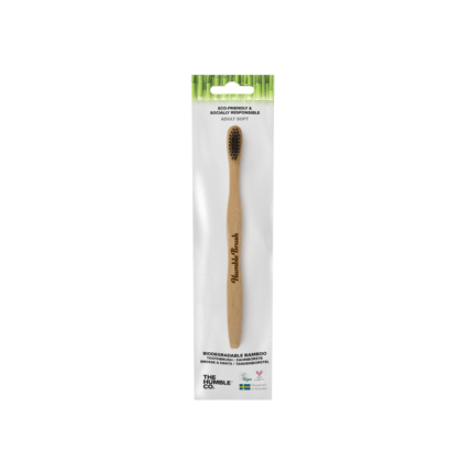Escova de Dentes Bambu - Adulto Cabo Plano Suave Mix THC Preto