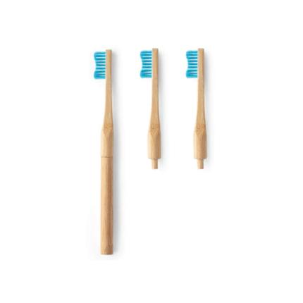 Escova de Dentes Bambu Adulto suave c 3 cabeças extra The Humble Co. 2