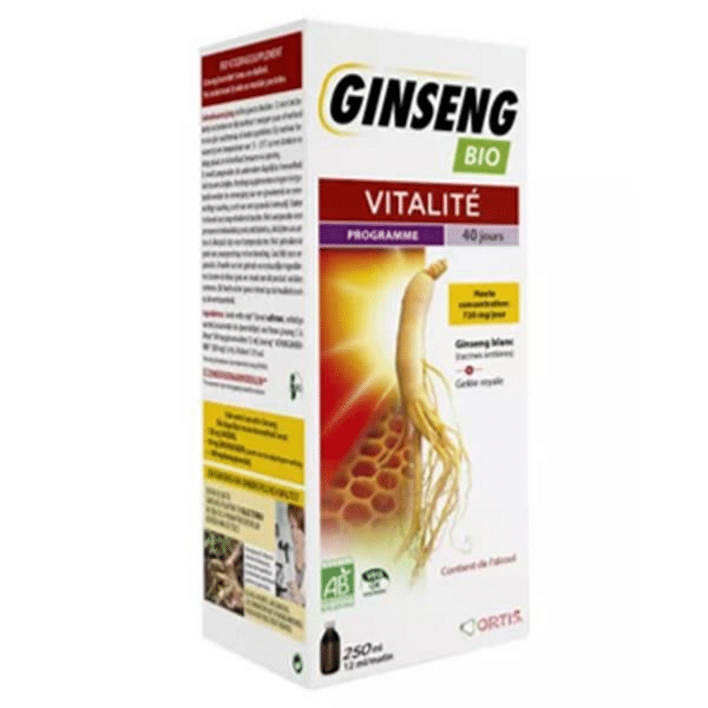 Ginseng + Geleia Real, suplemento alimentar com ingredientes biológicos, vegetariano