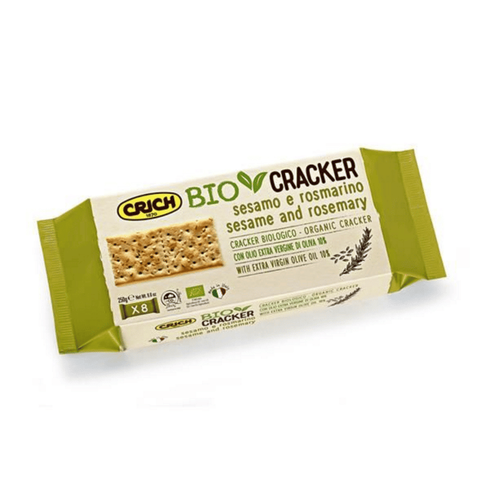 Crackers de Sésamo e Alecrim, com ingredientes biológicos