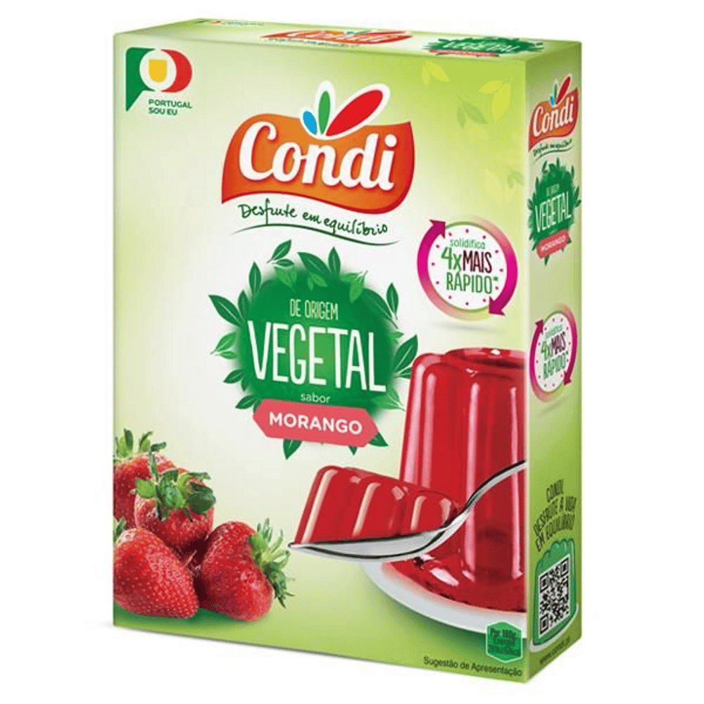 Gelatina Vegetal sabor a Morango ideal como sobremesa